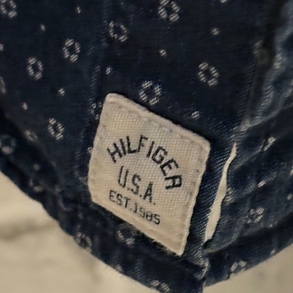 Tommy Hilfiger Navy/white Patterned Casual Shirt, size XL - Picture 6 of 8